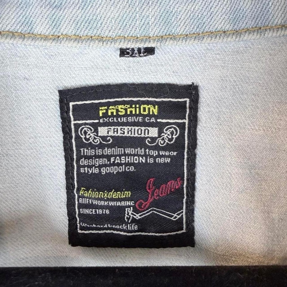 Streetwear "Nothing Really Matters" Light Wash Trucker Jacket 3XL - Picture 8 of 8